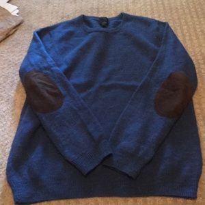 Slim Fit Merino Wool Sweater with Elbow Patches